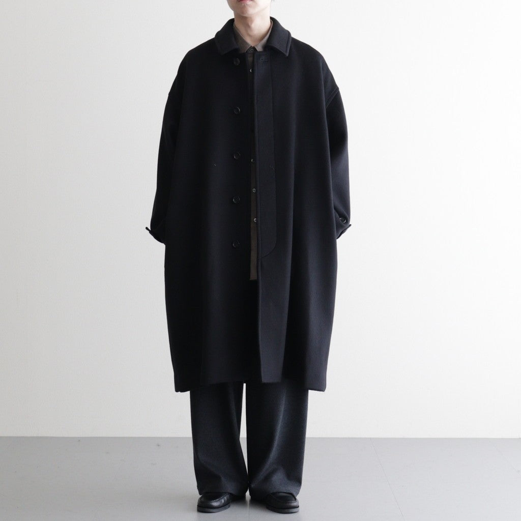 Light Melton Oversized Coat #BLACK [GU253-10270B]