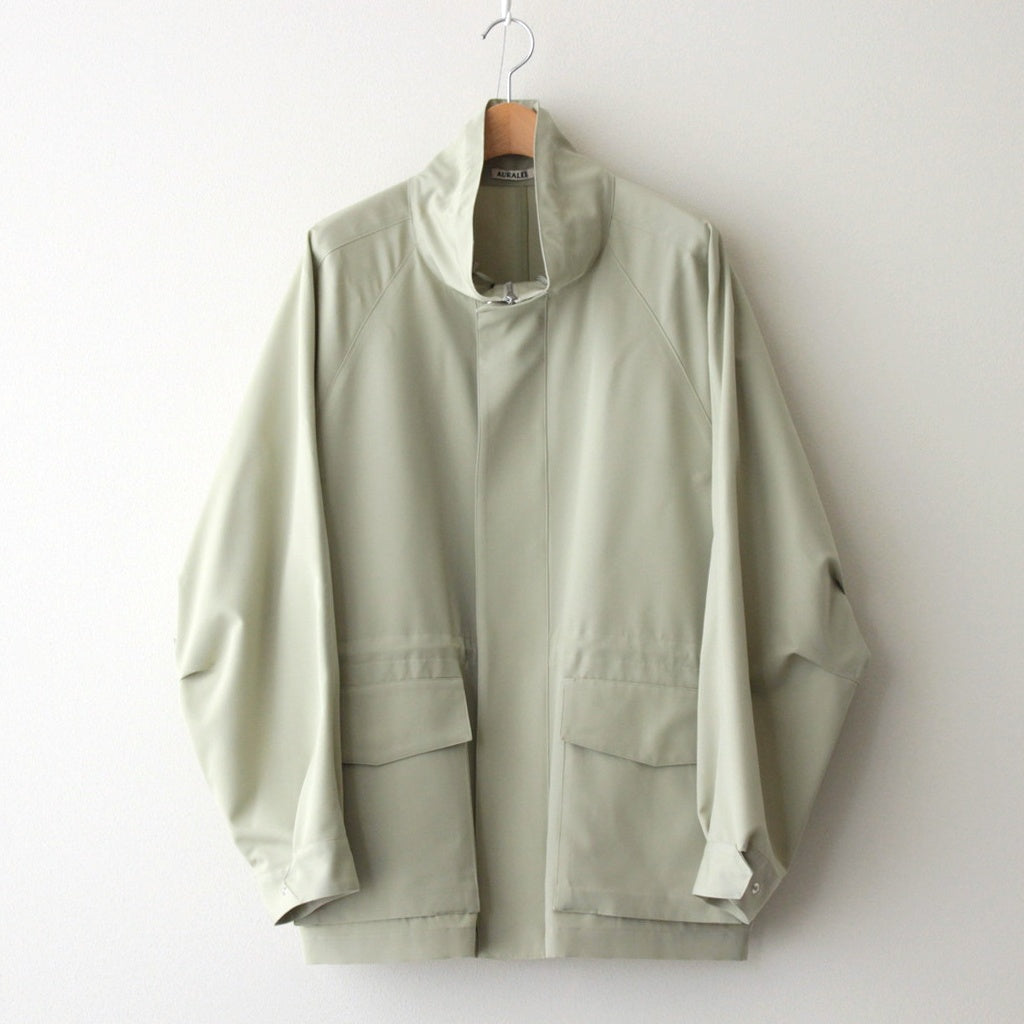 WOOL MAX CANVAS HIGH NECK ZIP BLOUSON #PALE OLIVE [A25SB03WC]