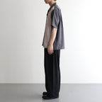 COLORBLOCK OPEN COLLAR SHIRT #GRAY [YK25SS0939SH]