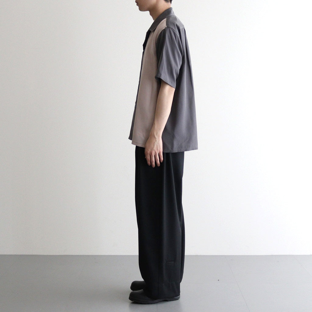COLORBLOCK OPEN COLLAR SHIRT #GRAY [YK25SS0939SH]