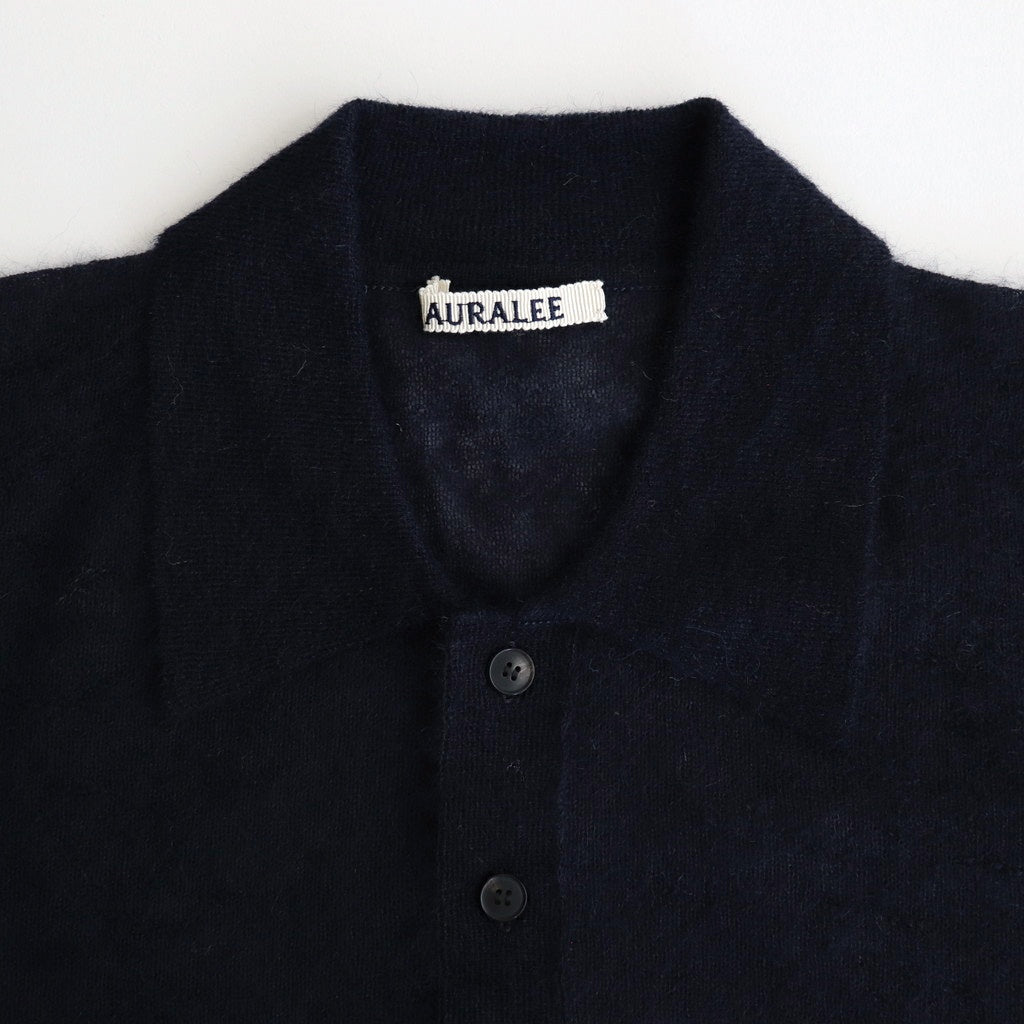 KID MOHAIR SHEER KNIT POLO #NAVY [A25SP03FG]