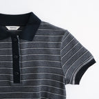 Border Polo Tops #C/GRY [12610606]