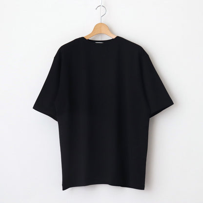 LUSTER PLAITING BOAT NECK TEE #BLACK [A00P04GT]