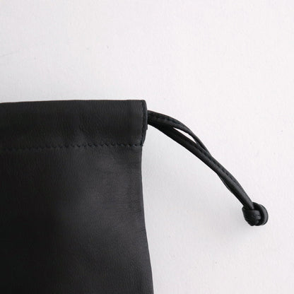 Double Faced DRAWSTRING POUCH : L #BLACK [DA76]