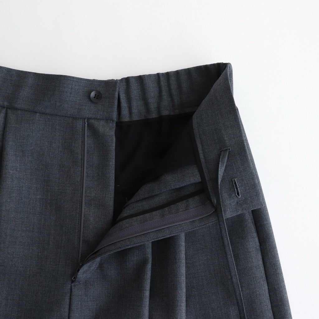 WOOL TROPICAL WIDE EASY PANTS #TOP GRAY [PRAGGM0110]