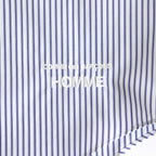 綿ストライプ S/S シャツ #WHITE×SAX [HO-B023-051]