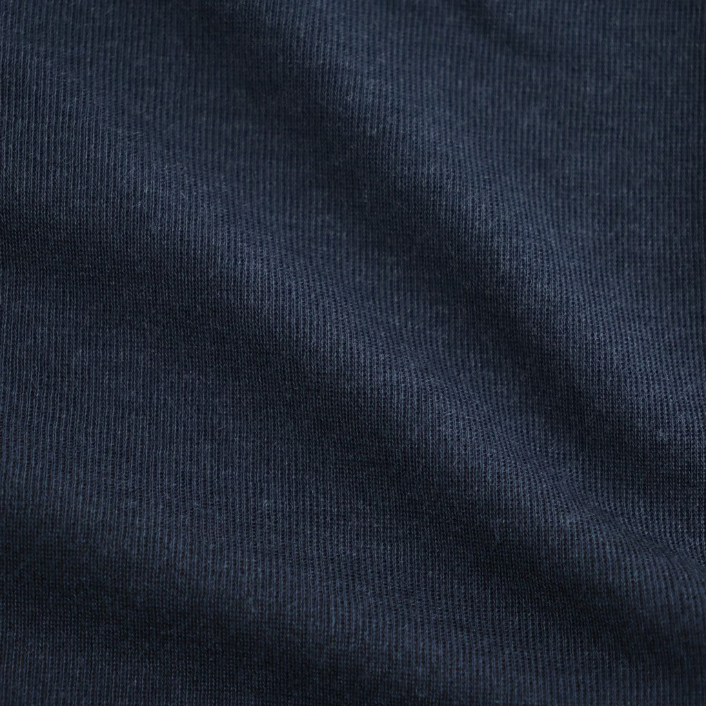 SILK BLENDED CIRCULAR RIB CREW&POLO LAYERED PULLOVER #NAVY [KRAGLA0105]
