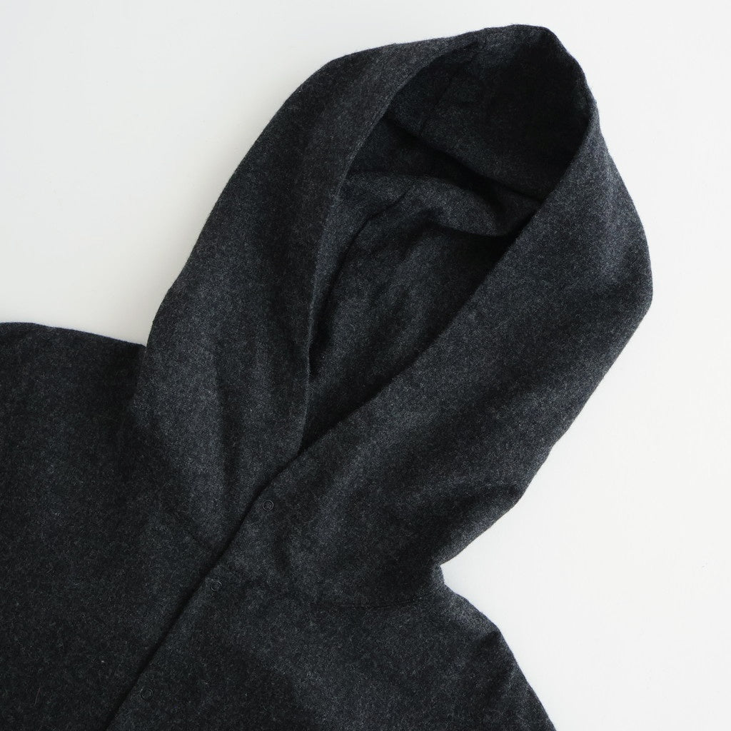 縮絨ウールワイドフーディー #CHARCOAL GRAY [D225-T391]