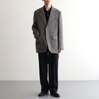 LAMA SHETLAND WOOL TWEED OVER JACKET #KHAKI TWEED [A24AJ02LS]