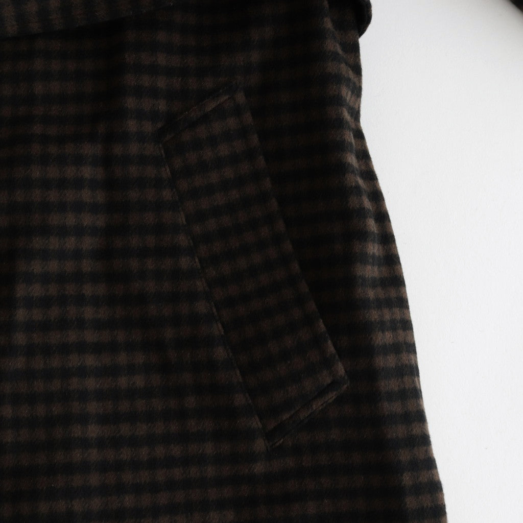 DOUBLE LAPELED DOUBLE BREASTED COAT #GINGHAM x BLACK [ST.603]