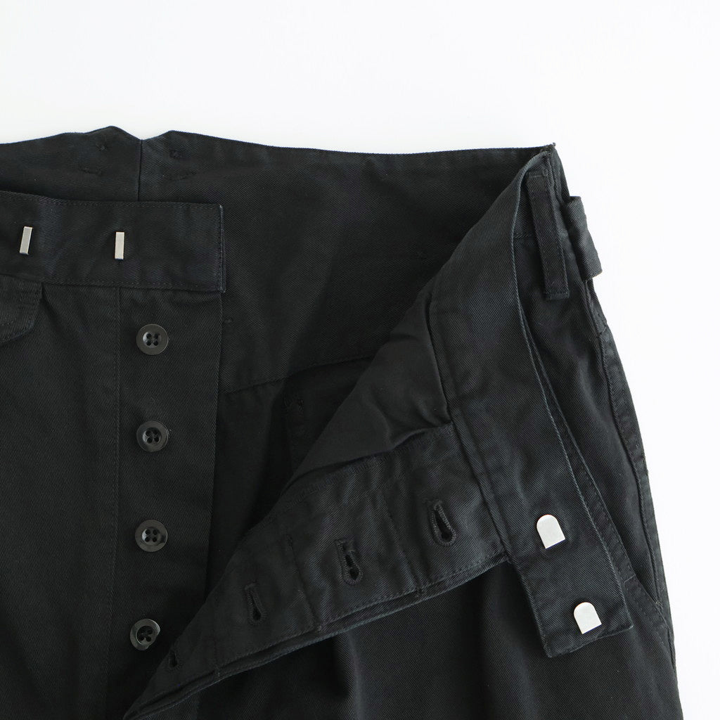 KATHARINE HAMNETT Organic Cotton Wide-leg Work Pants #BLACK [YK25FW01131P-KH]