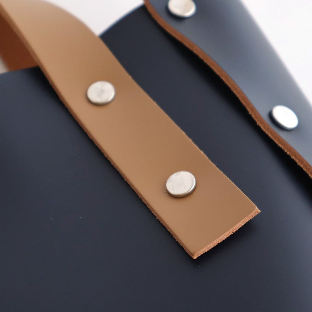 your choice // assemble hand bag tall S #mocha × navy [yc-rb-ats]