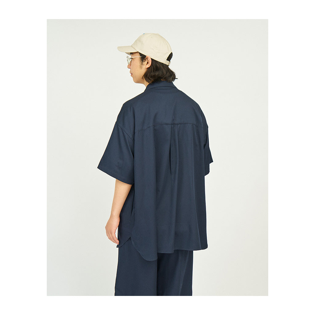 COOLFIBER OPEN COLLAR S/S SHIRT #NAVY [FSC241-50132]