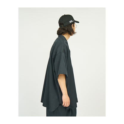 COOLFIBER OPEN COLLAR S/S SHIRT #BLACK [FSC241-50132]