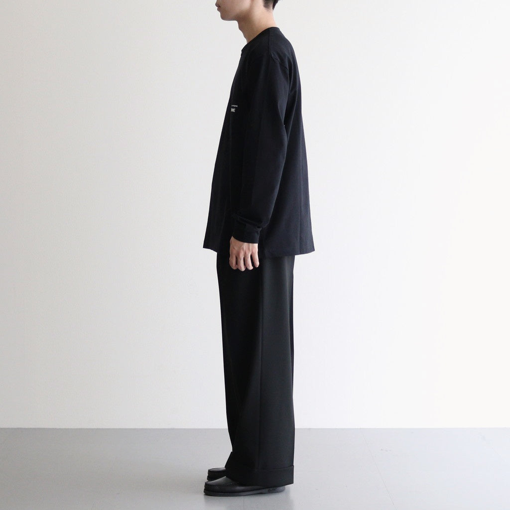 綿天竺 製品プリント長袖Tシャツ #BLACK [HP-T102-051]