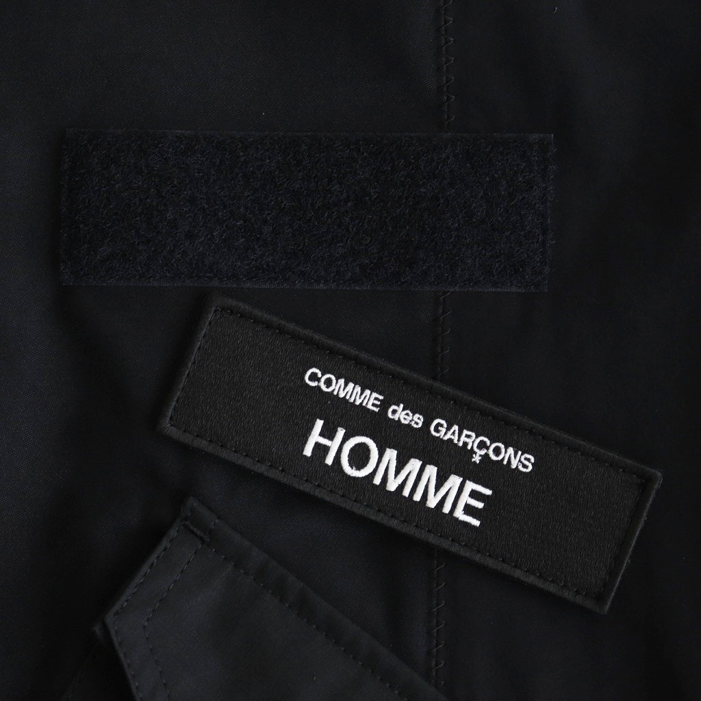 COMMEdesGARCONS HOMME綿ナイロンバックサテン×多素材MIX 綿ナイロンバックサテン×多素材MIX ミリタリージャケット