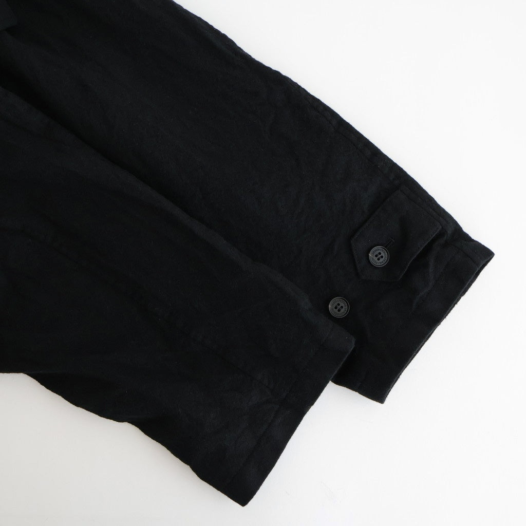 ウールサージ 製品縮絨コート #BLACK [HP-C101-051]