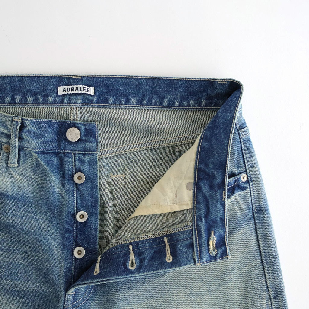 SELVEDGE FADED HEAVY DENIM PANTS #FADED INDIGO [A25AP04DH] – ciacura
