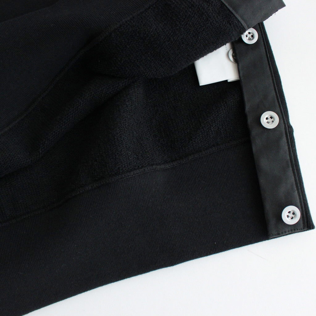 綿裏毛×綿ナイロンウェザー スウェット #BLACK [HO-T004-051]