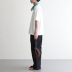 LI/NY POPLIN WIDE EASY TROUSERS #BLACK [ST.1117]