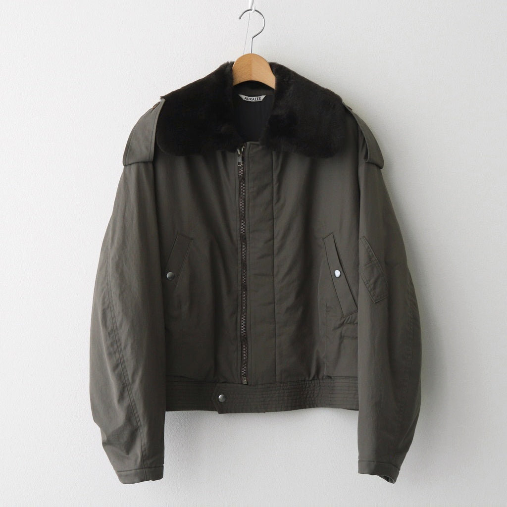 WASHED FINX COTTON GABARDINE FLIGHT BLOUSON #DEEP OLIVE [A25AB01HM]