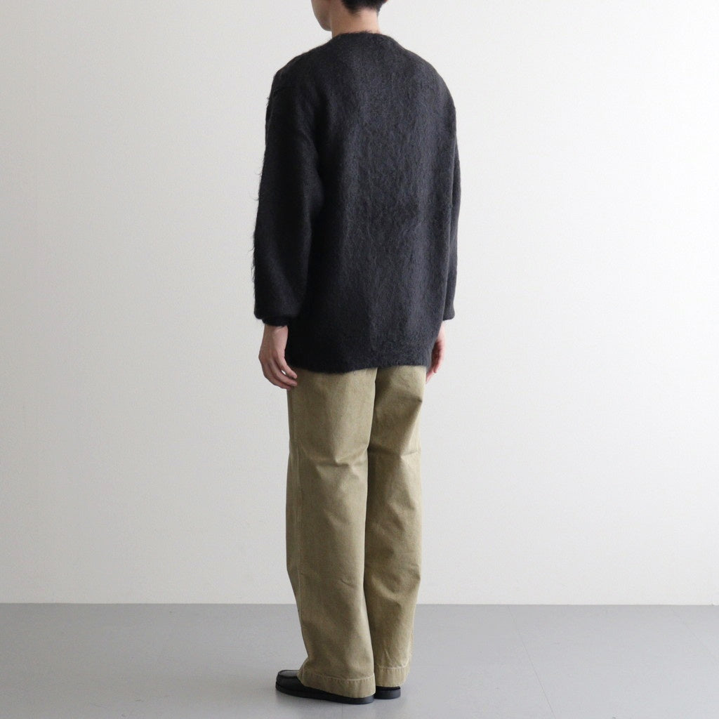 BRUSHED SUPER KID MOHAIR KNIT P/O #INK BLACK [A25AP02KM]