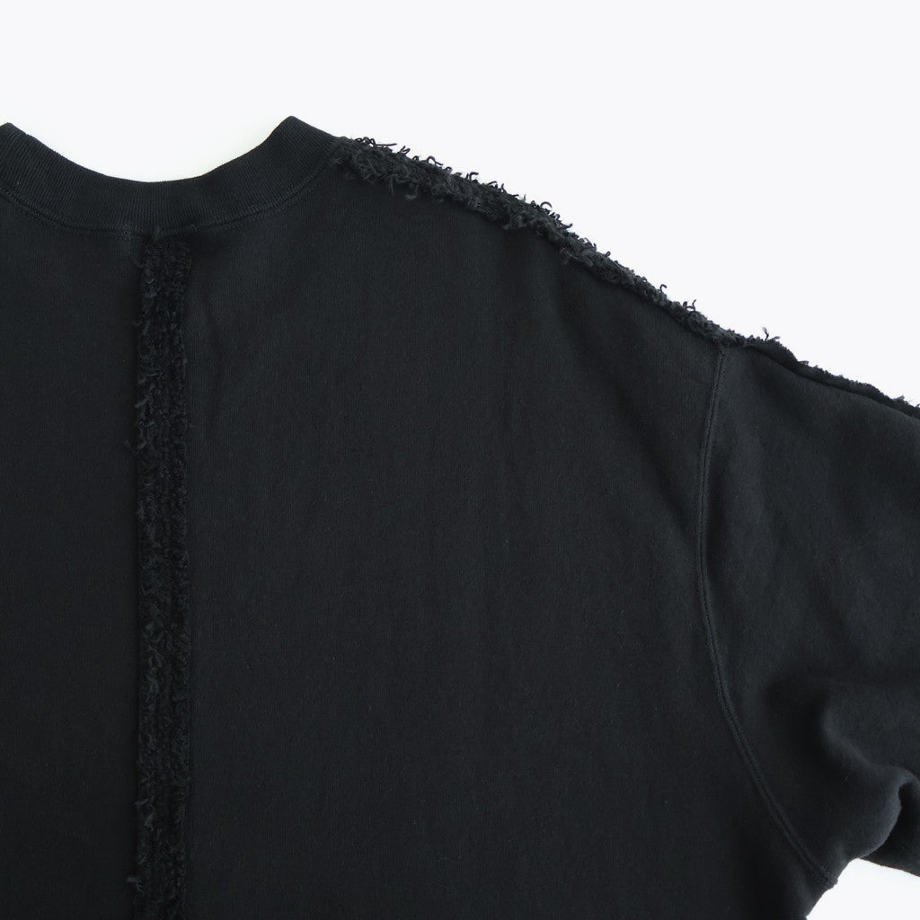 綿裏毛 製品洗丸首スウェット #BLACK [HP-T014-051]