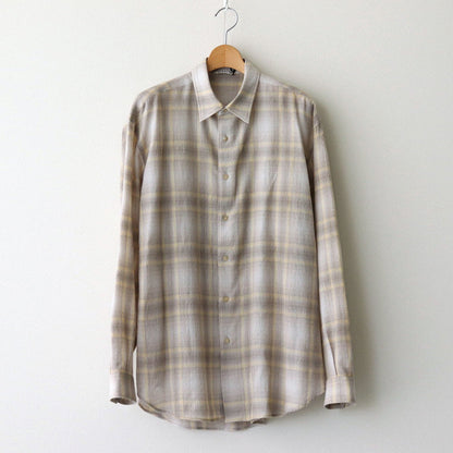 AIRY WOOL CHECK SHIRT #YELLOW GRAY CHECK [A24AS01WN]