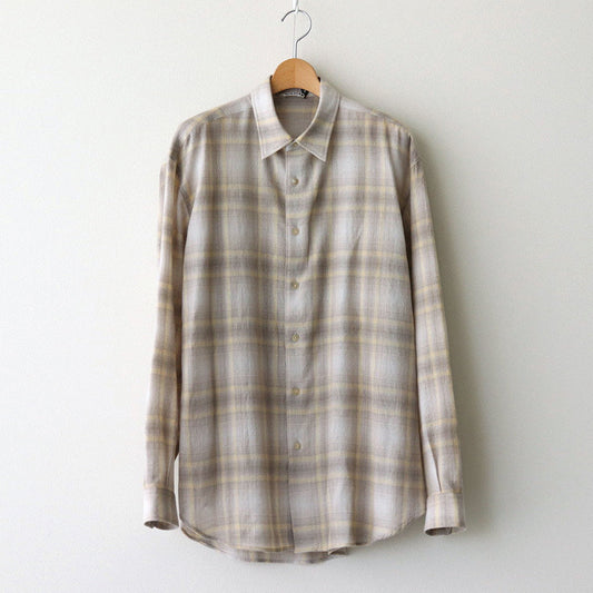 AIRY WOOL CHECK SHIRT #YELLOW GRAY CHECK [A24AS01WN]