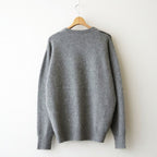 FINE WOOL ARGYLE KNIT CREW NECK LS #LIGHT GREY MULTI [ST.1649]