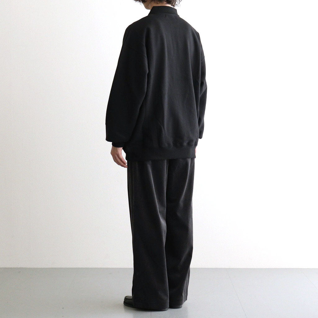 AZUMA Terry Pullover Polo Sweat #BLACK [GU263-70251B]