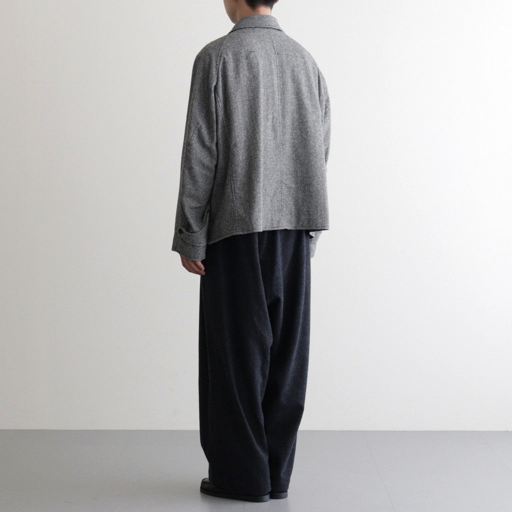 FDRSJK - ウール・千鳥 フロントジップジャケット #09 White × Black [SN_FR1403JK]