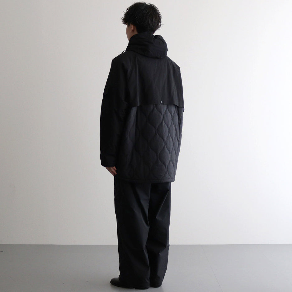 綿ナイロンウェザー×エステルタッサー ジャケット #BLACK [HN-J025-051]