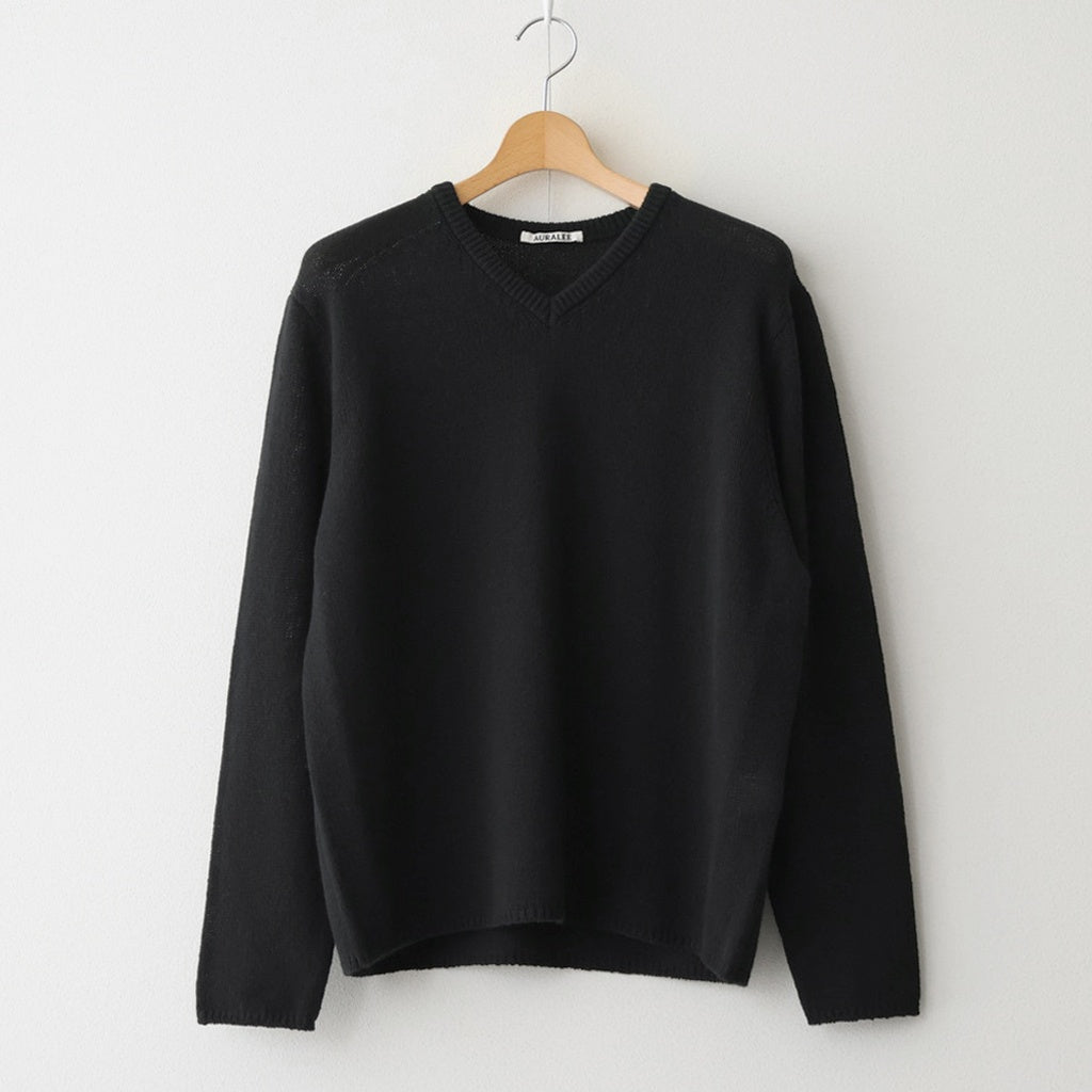 SUMMER CASHMERE KNIT V-NECK P/O #BLACK [A26SV02CK]