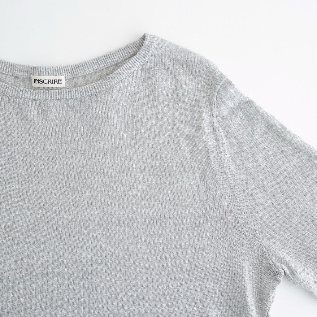 LINEN 14G Pull Over #LIGHT GREY [I26SS-K3]