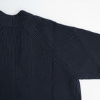BATONER ウール梳毛片畔 Vネックカーディガン #CHARCOAL BLUE [HR-N002-051]