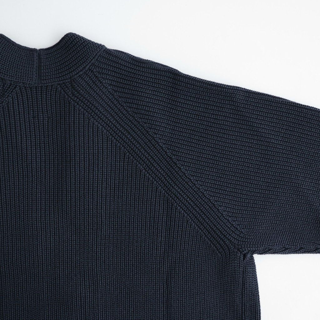 BATONER ウール梳毛片畔 Vネックカーディガン #CHARCOAL BLUE [HR-N002-051]