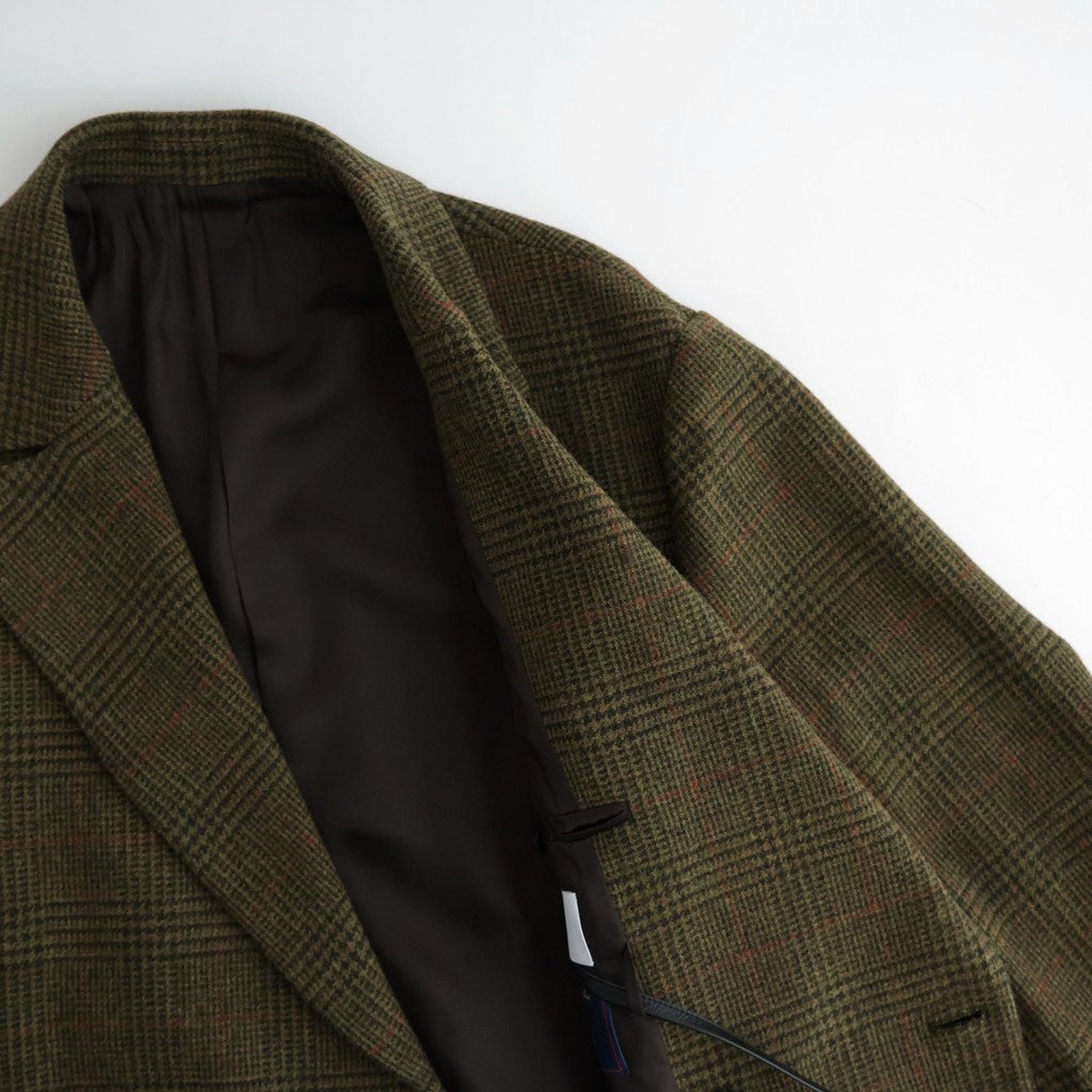 BRITISH TWEED OVERSIZED PEAK LAPEL JACKET #TWEED CHECK [ST.1586]