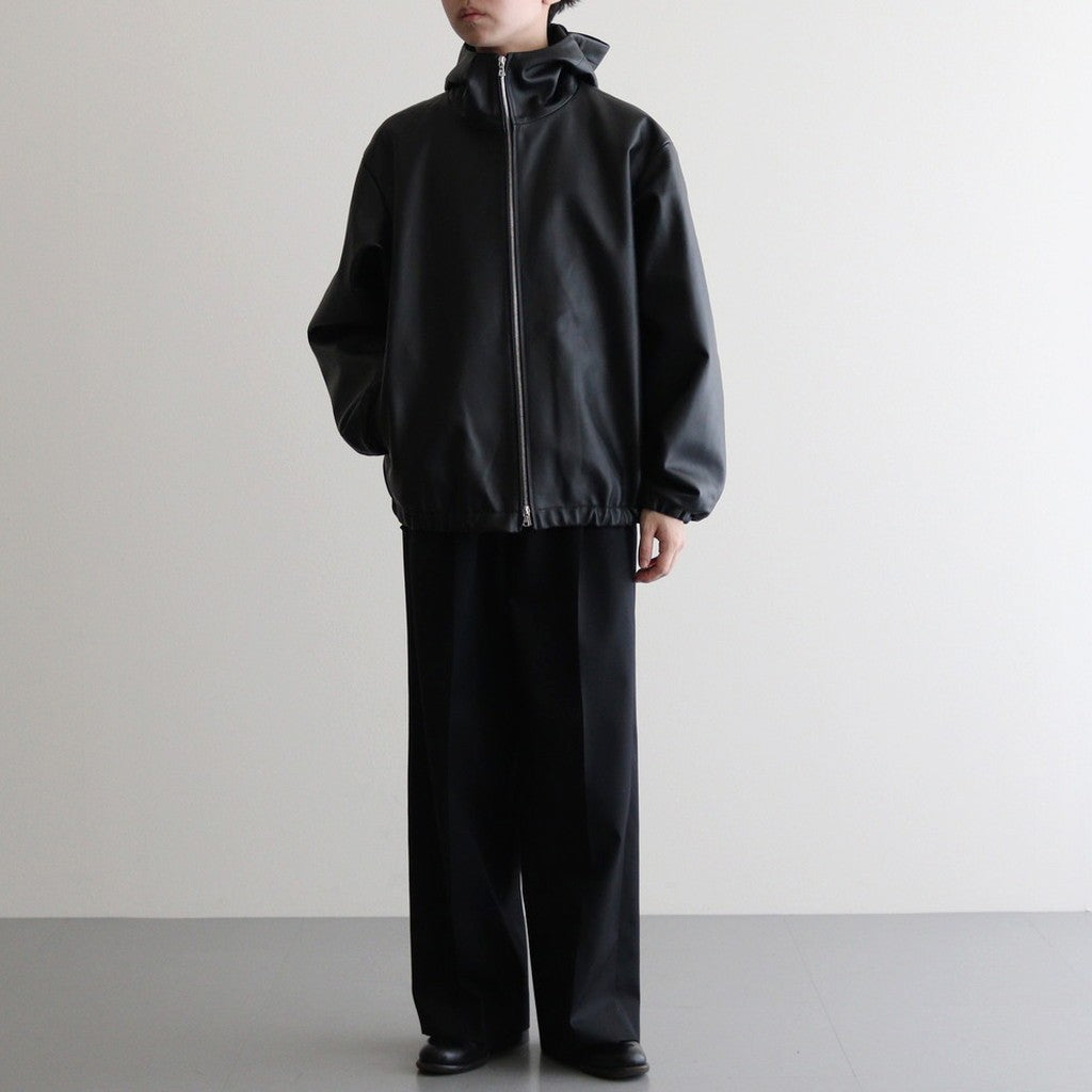 LEATHER HOODED SHORT JACKET #BLACK [ST.1063] – ciacura