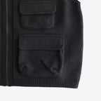 ラムウールジャカード ベスト #BLACK [HN-N005-051]