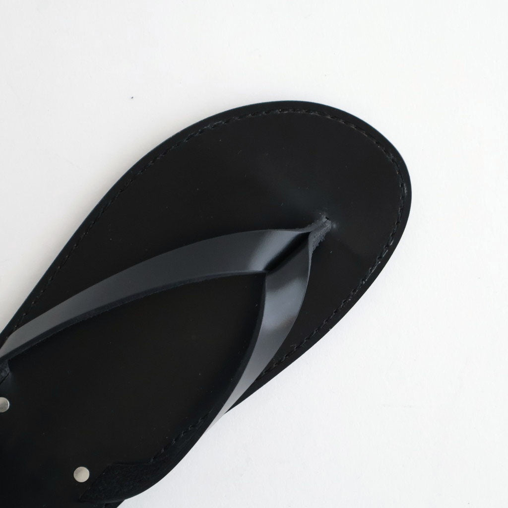 Leather Thong Sandals #BLK [12611018]