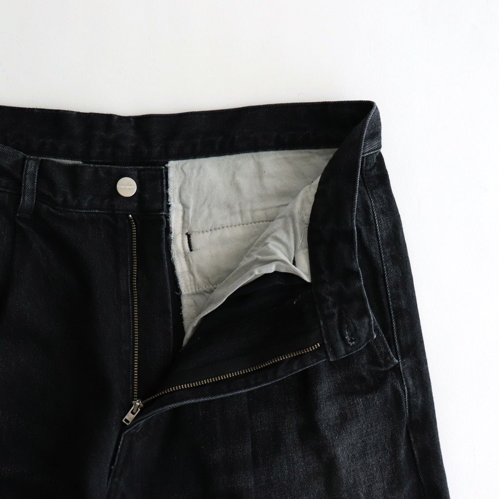 Selvage Denim Two Tuck Pants #BLACK DARK FADE [GU251-40188DB]