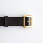 SQUARE BUCKLE BELT #BROWN [A00B06RP]