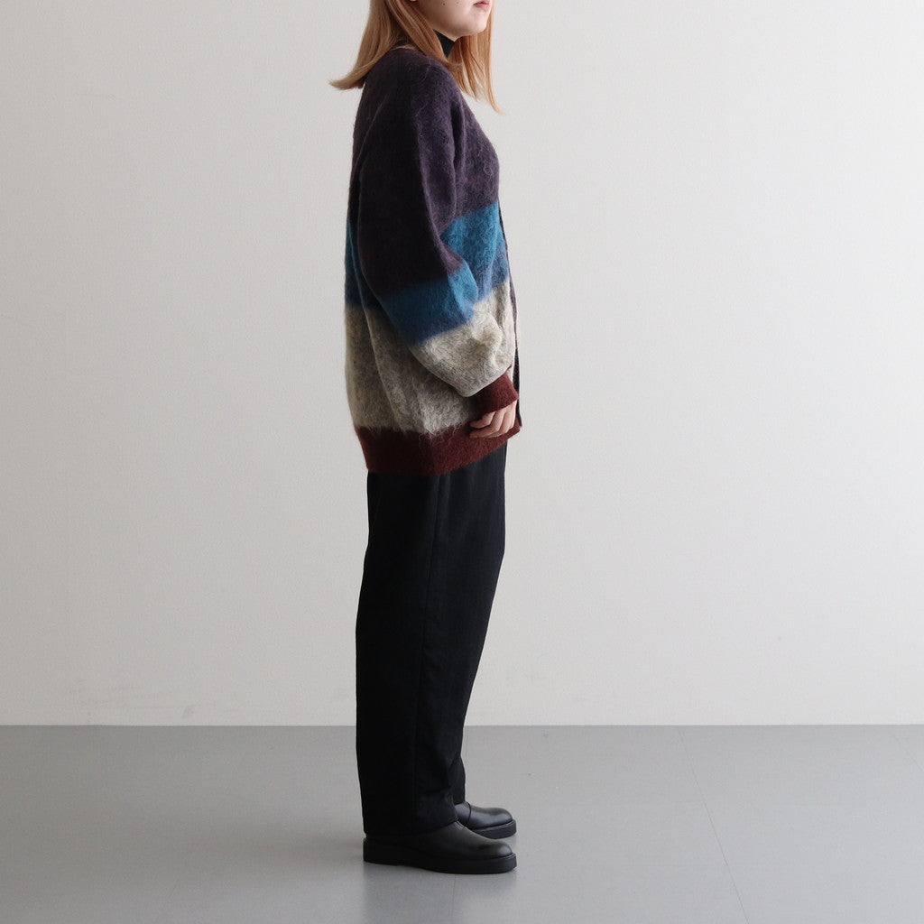 MOHAIR BORDER CARDIGAN #PURPLE [YK23FW0571S]