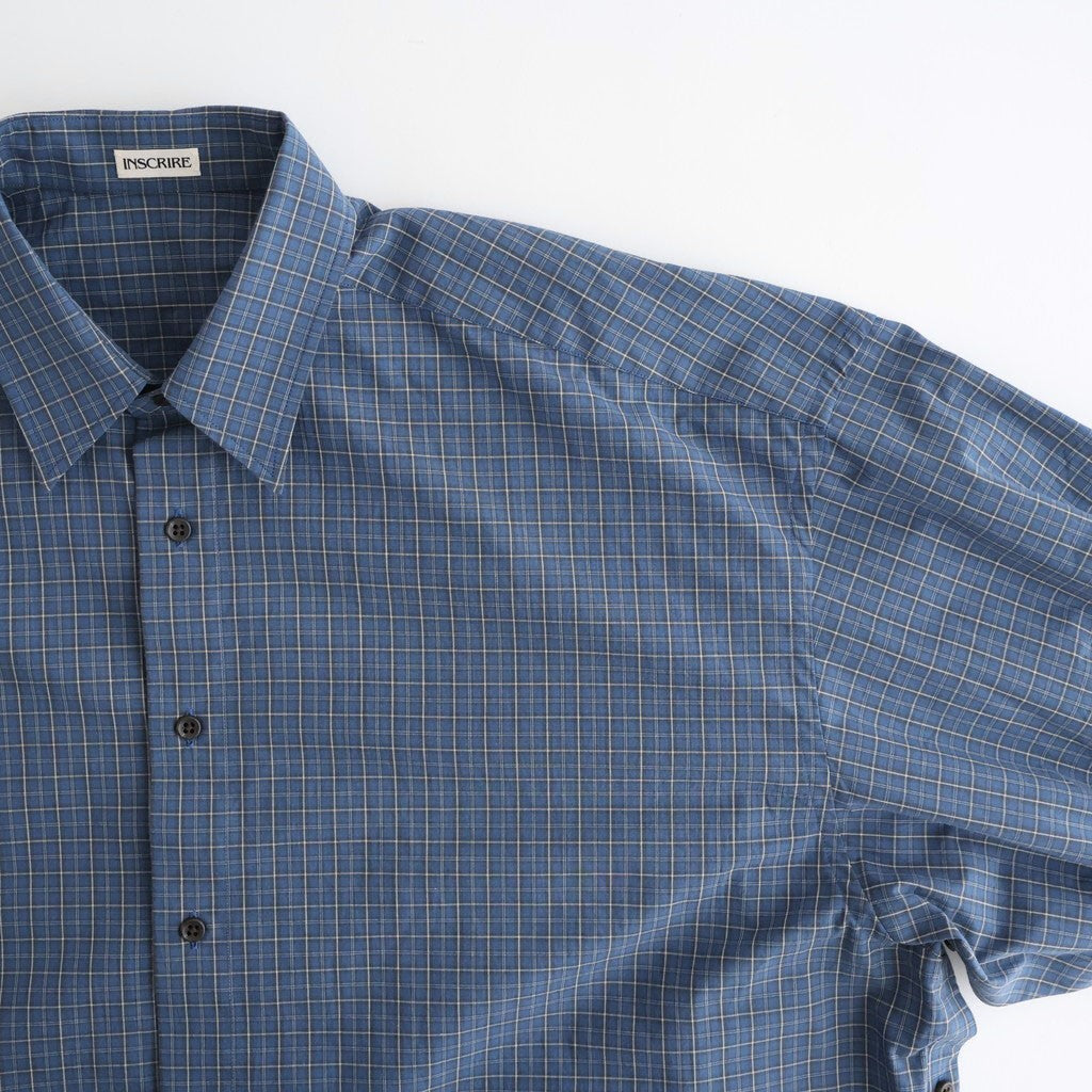 Cotton Check Cape Shirt #BLUE [I26SS-SH101A]
