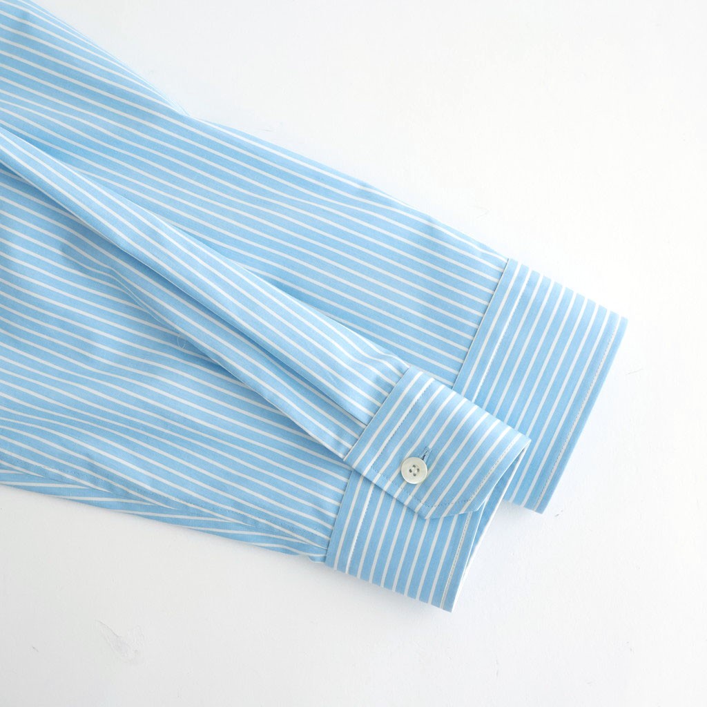 Cotton Poplin Striped Classic Shirt #Blue [OFH010SH12]