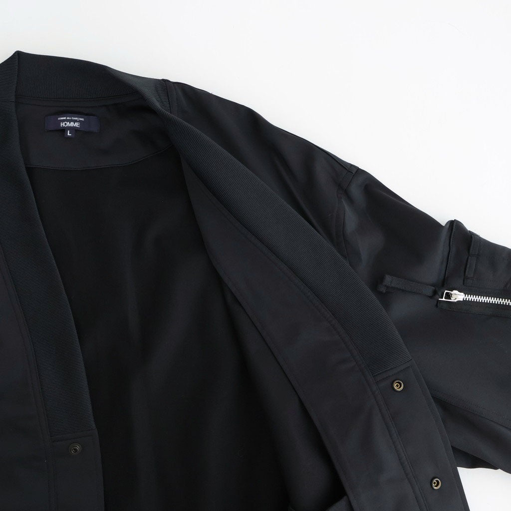 綿ナイロン裏毛 カーディガン #BLACK [HQ-T007-051]