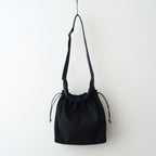 SHUKUJU WOOL BIG RED CROSS APRON BAG #BLACK [K031W]