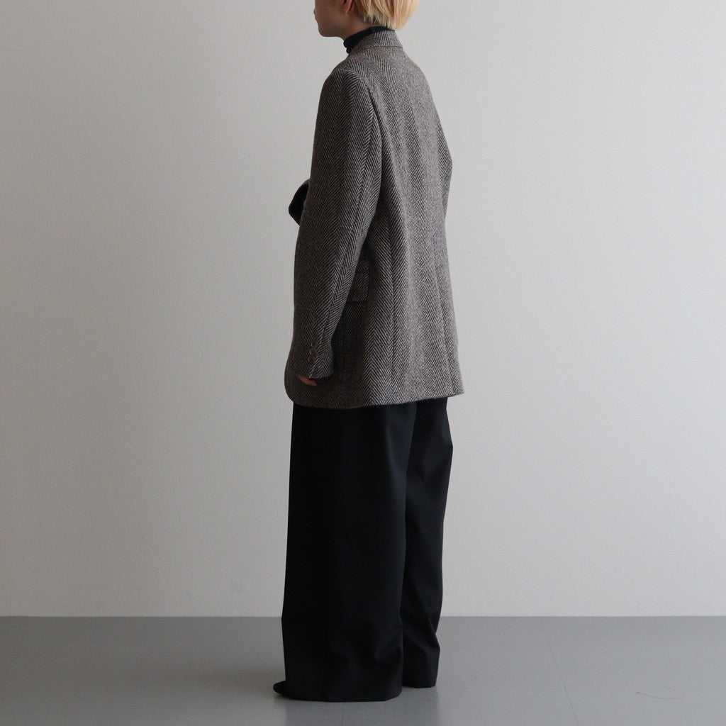 LAMA SHETLAND WOOL TWEED OVER JACKET #KHAKI TWEED [A24AJ06LS]