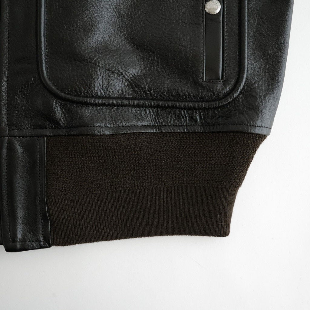 SHRINK LEATHER G-1 JACKET #BLACK SHRINK [26330705]